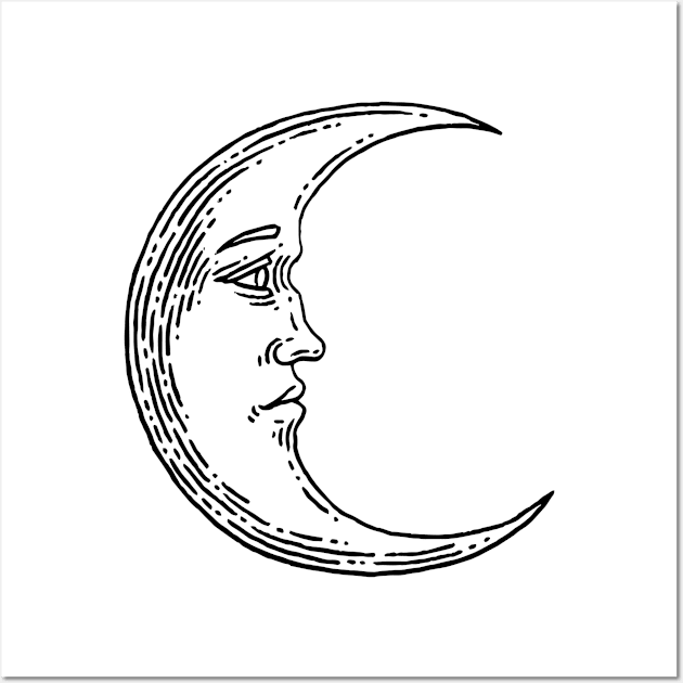 Cresent man in the moon Wall Art by D's Tee's